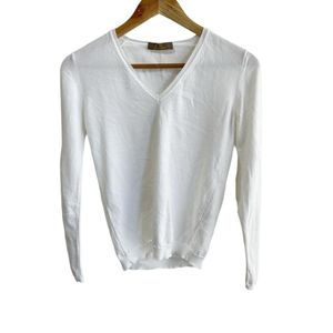 クルチアーニ Cruciani 長袖セーター/ニット サイズ38 M - 白 レディース Vネック 美品