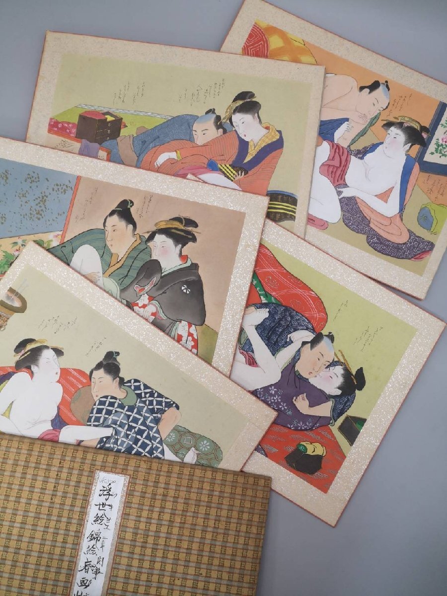 浮世絵 艶本 枕絵 肉筆 絹本 春画 6枚ukiyoe 美人画 江户 明治期 O 浮世絵錦絵肉筆春画帖 11綴 絹本 肉筆 枕絵 危絵 26011406 厄除け