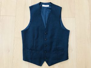 【美品】ユナイテッドアローズ＊ウールベスト＊渋ネイビー＊46