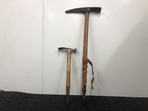 3♪ビンテージ　ウッドシャフト　ピッケル　Bluelce　2本セット　全長約81cm/47cm　登山