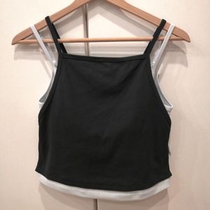 SUKALA リブコンビショートタンクトップ キャミソール ヨガウェア ホットヨガスタジオラ