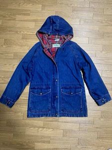 レア！美品！70's80'sヴィンテージ★LLビーンデニムマウンテンパーカー★ネルチェック裏