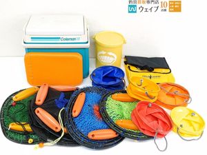 コールマン クーラーボックス・王様印 吸い込みバケツ 他 計16点 釣り用品セット