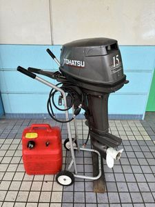 トーハツ　船外機 15馬力 2ストローク　燃料タンク付き