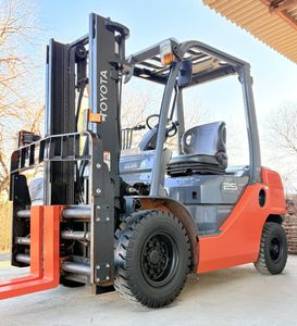 トヨタフォークリフト★02-8FD25★ディーゼル車★フォークシフター★4本レバ★AT車★稼働