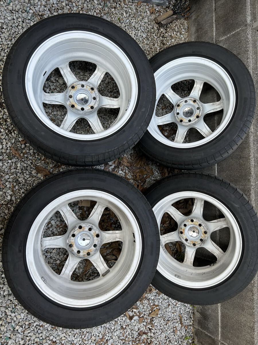当時物 希少 te37風 ゼロファイター センターキャップ付き タイヤ付き