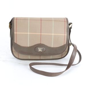 1円■バーバリー■ノバ チェック レザー ショルダーバッグ 斜め掛け メッセンジャー 通勤