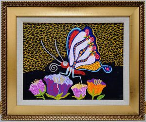 F6号】ジミー大西【アフリカ】手描き作品/サイン有/油彩/アクリル/絵画