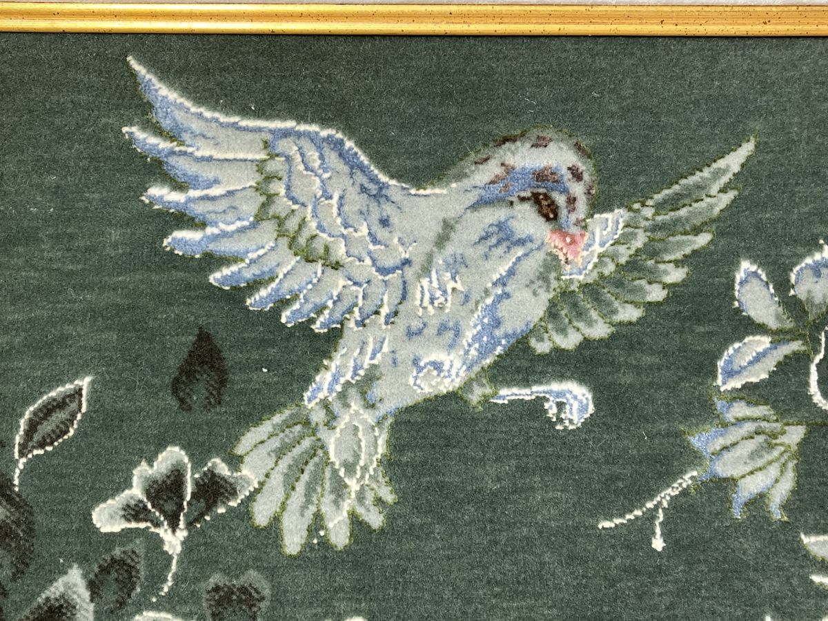 B14 タブリーズ アリナサブ工房 絵画絨毯 額装 144万ノット◇イラン