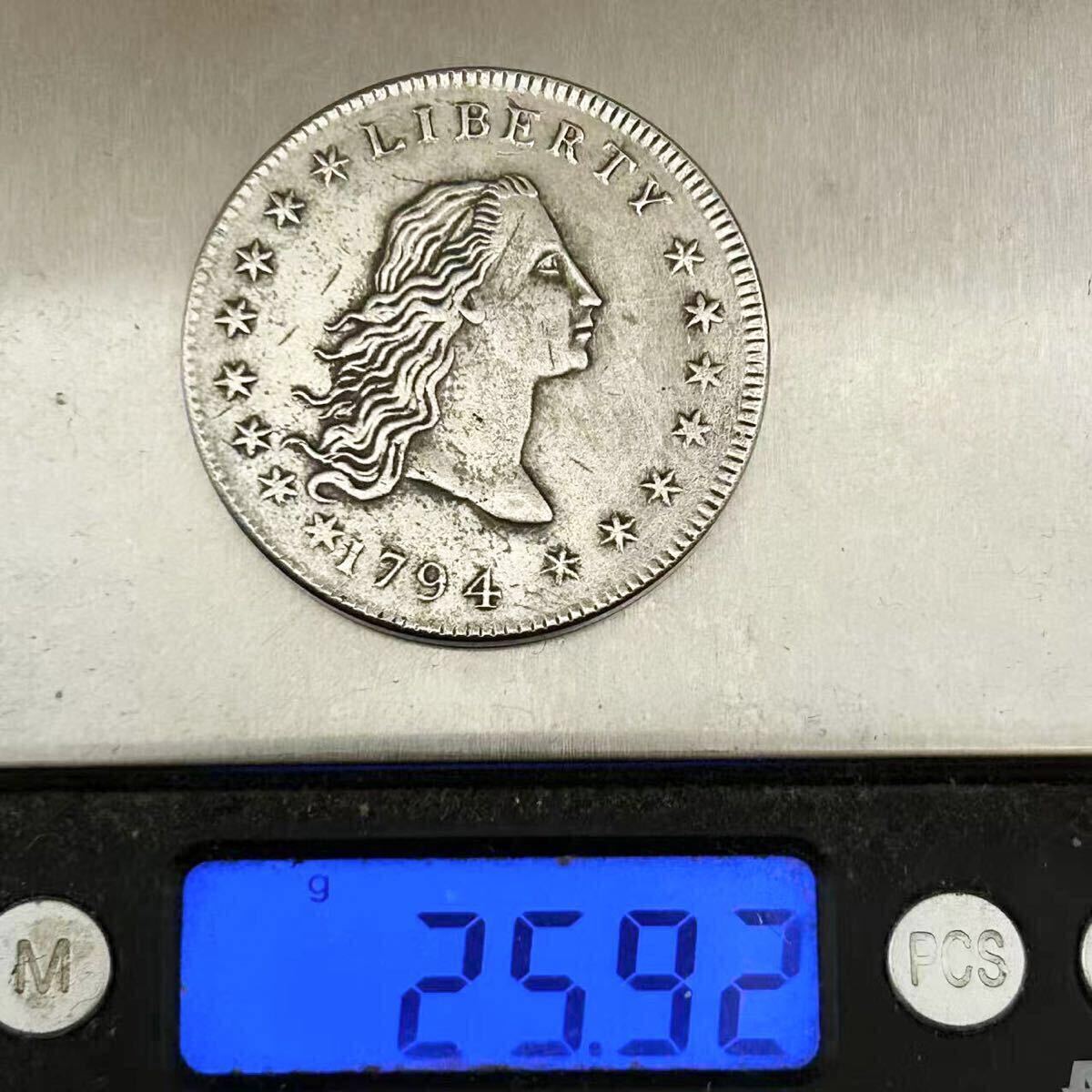 銀貨 1794年 1ドル フローイング・ヘア・ダラー銀貨 リバティ 自由の