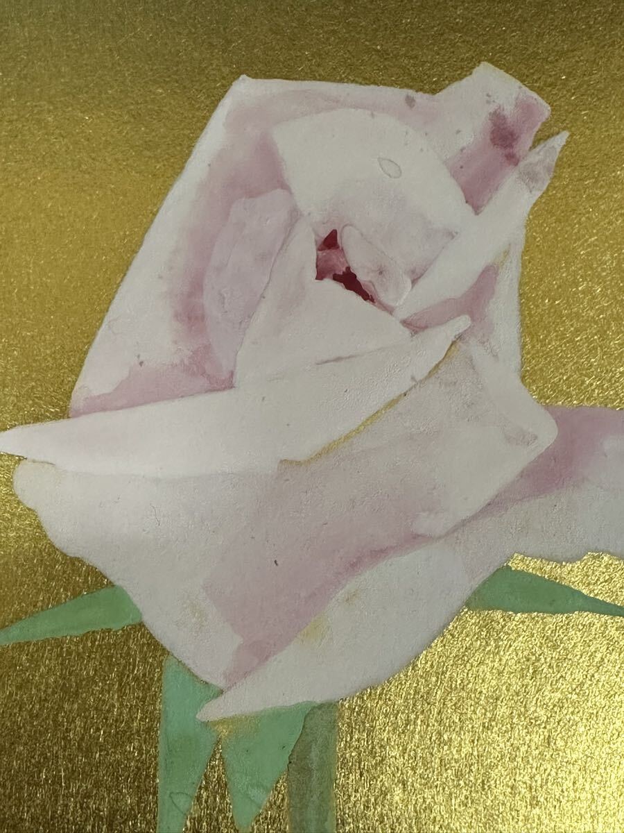 y04008 奥村土牛 『薔薇』 ばら バラ 絵画 日本画 額装 保存箱(花鳥
