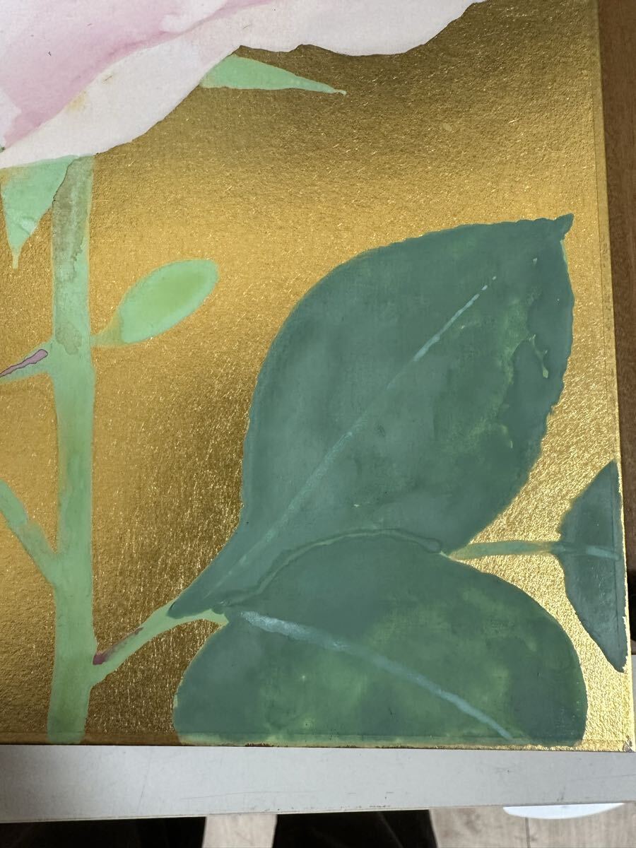 y04008 奥村土牛 『薔薇』 ばら バラ 絵画 日本画 額装 保存箱(花鳥