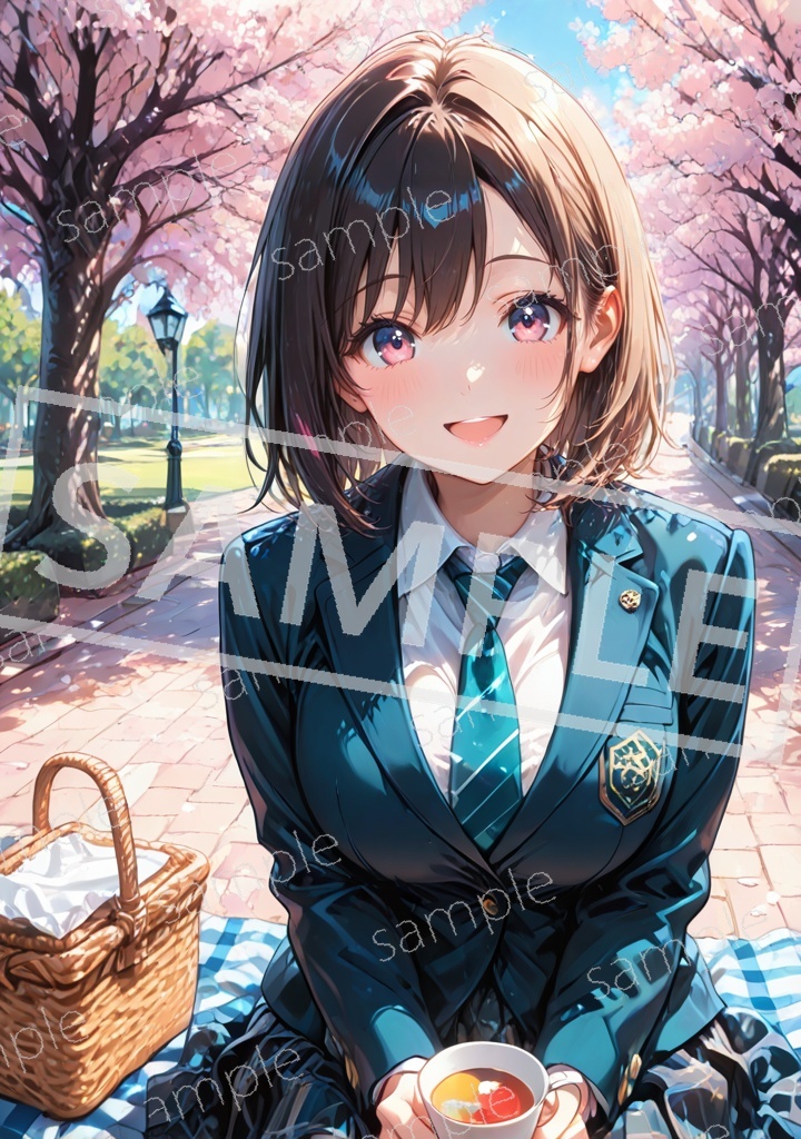 M7824 アートポスター オリジナル 一点物 A4 再出品無し 美女 アニメ