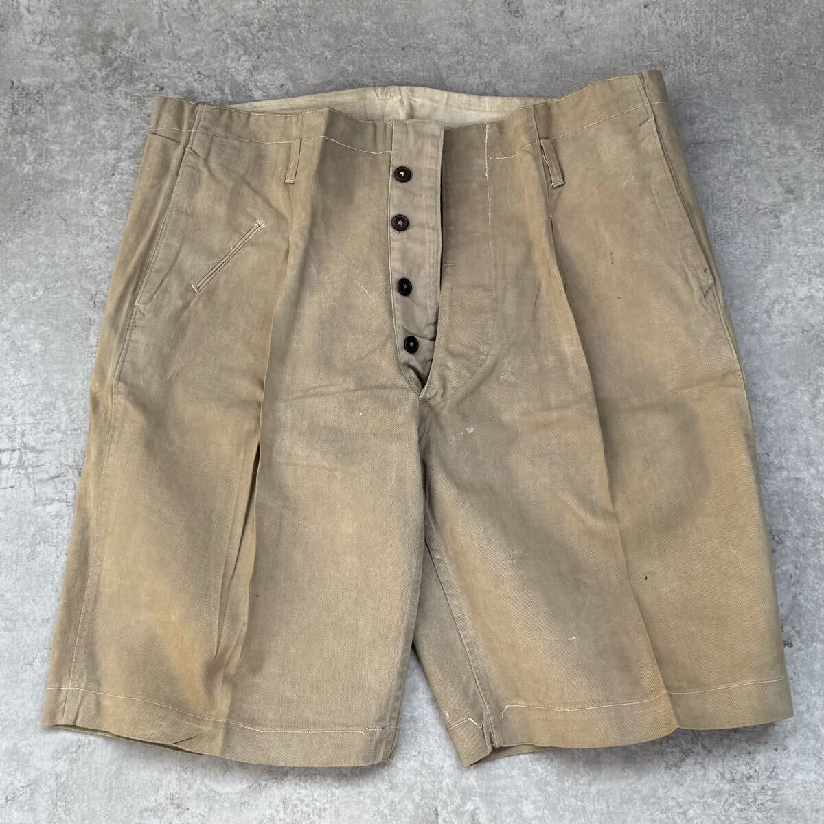 当時物 貸興品 舞鶴軍需部 ショートパンツ 軍服 ベージュ / 旧日本軍