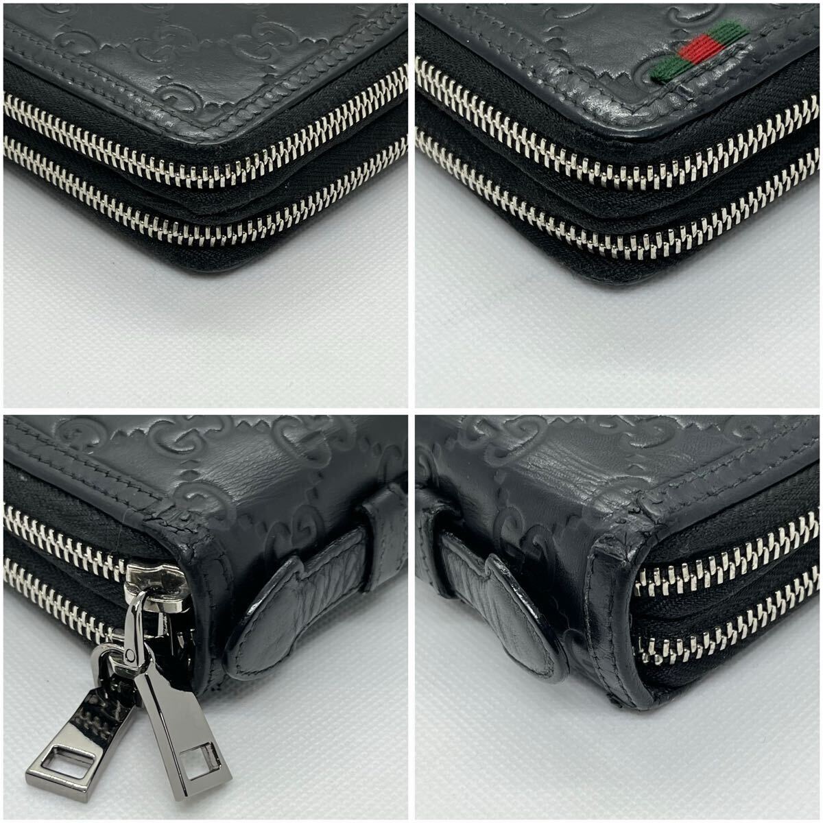 □美品□ GUCCI グッチ 長財布 メンズ ビジネス ラウンドファスナー