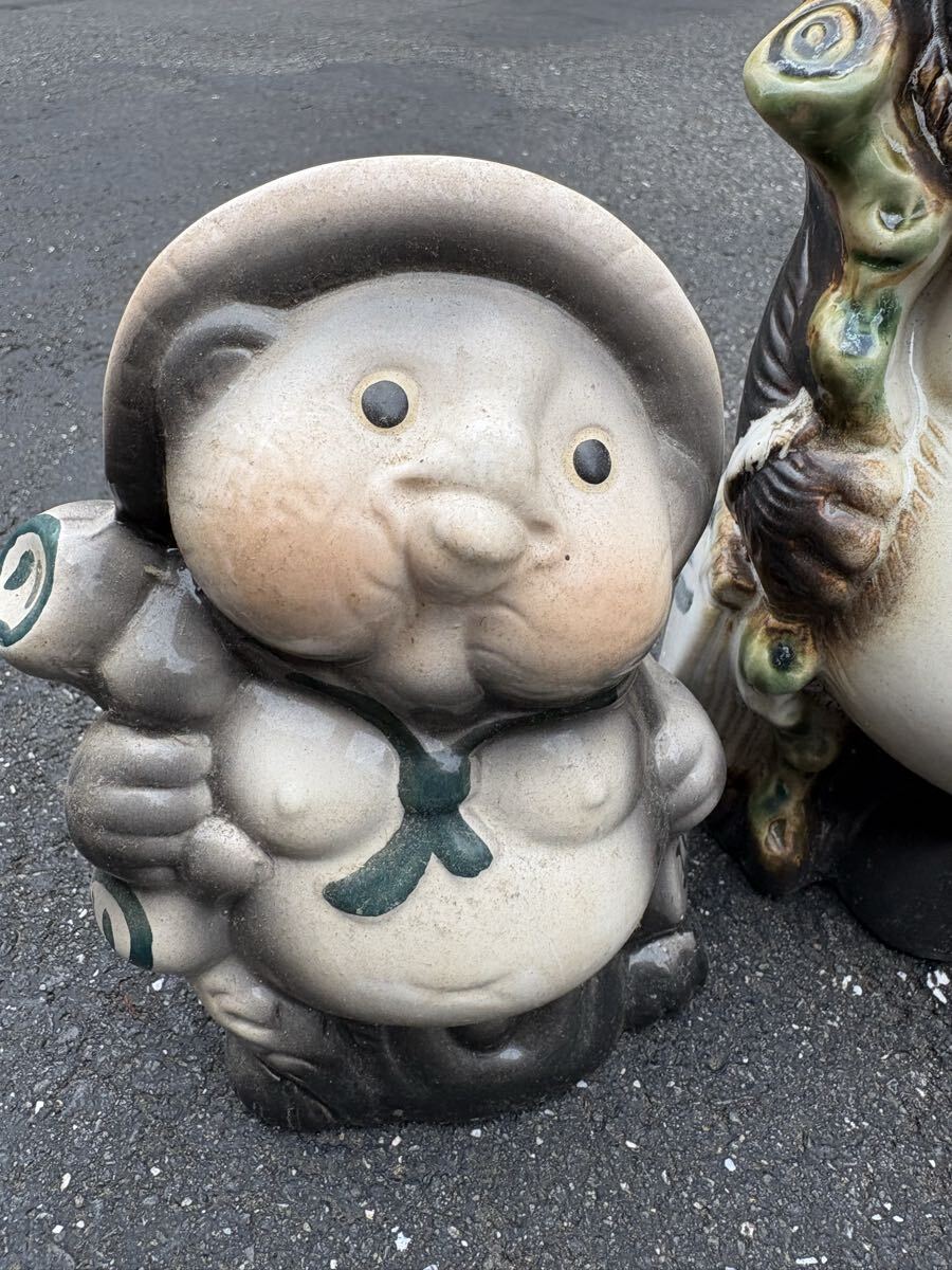信楽焼 たぬき 置物 4体セット 縁起物 商売繁盛 開運 陶器 インテリア