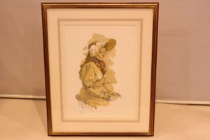 小磯良平「椅子に座る女」リトグラフ　10/150 小磯良平 椅子にかける女（a) | 絵画など美術品の販売と買取 | 東京