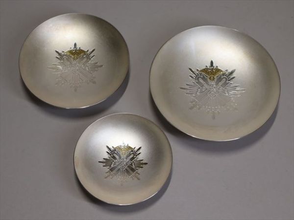 ☆造幣局製銀盃三客 総重量221g 刻印有 銀杯 シルバー 銀製品