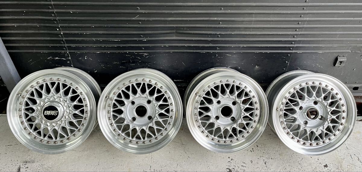 希少 BBS RS041 15インチ 6.5J +36 PCD114 4H 4本 鍛造 2ピース 当時物