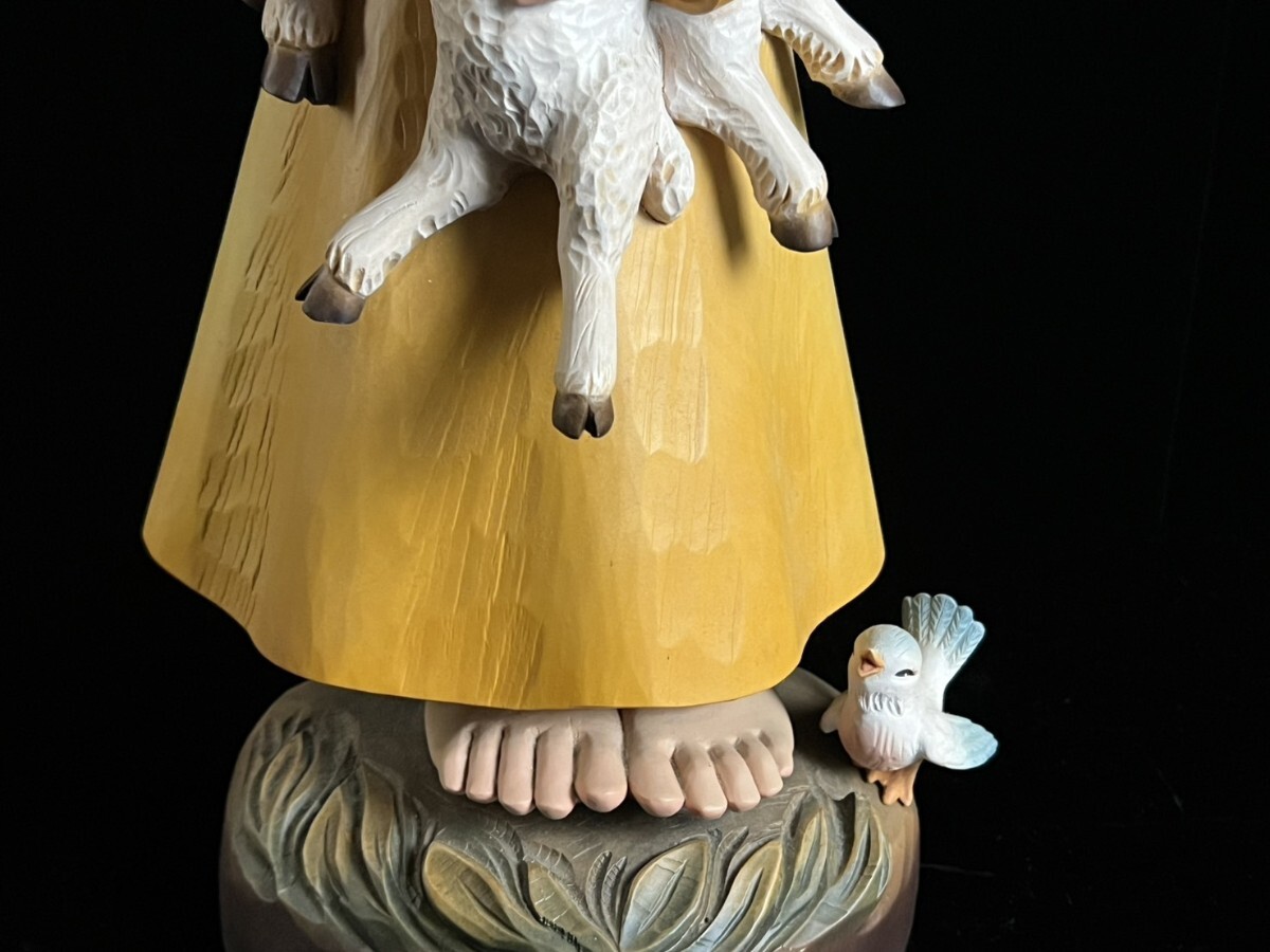 アンリ木彫り人形 Juan Ferrandiz作 高さ51cm 特大51cm ANRI アンリ 木彫り人形 Juan Ferrandiz作「春の訪れ」羊を