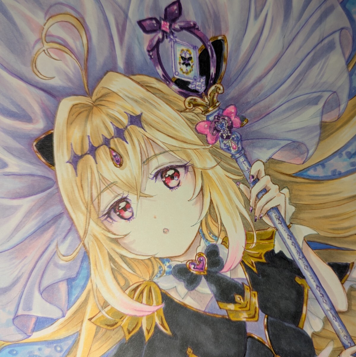 同人手描きイラスト キュアアルカナ・シャドウ 名探偵プリキュア A4