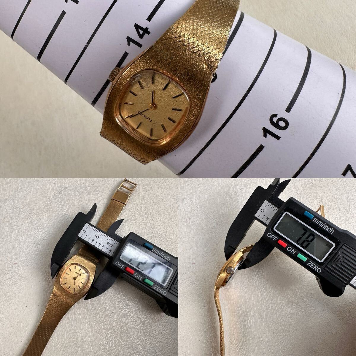 稼動品 RADO 手巻き レディース腕時計 ヴィンテージ ゴールド メッシュ