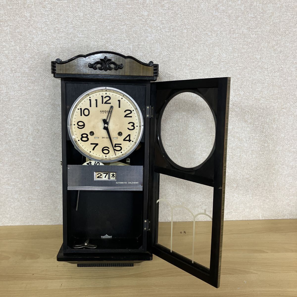 AIKOSHA 愛工舎 振り子時計 柱時計 ゼンマイ式 掛け時計 ボンボン時計