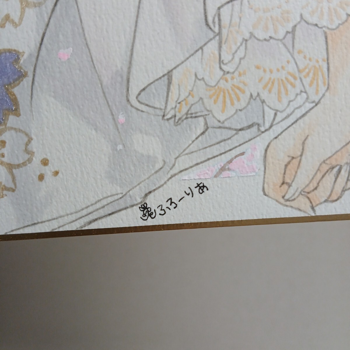 ク*ロ様 【原画】手描き アナログ オリジナルイラスト 大色紙 No.100 大色紙 手描きイラスト [白に染まって] 原画 美少女 オリジナル 一点物