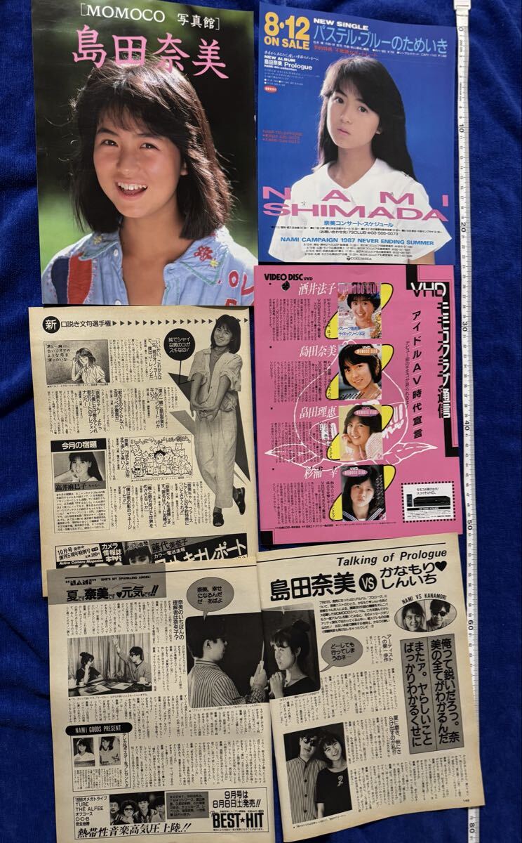 島田奈美(島田奈央子) 記事やCM広告等の切り抜きタップリ 80年代女性