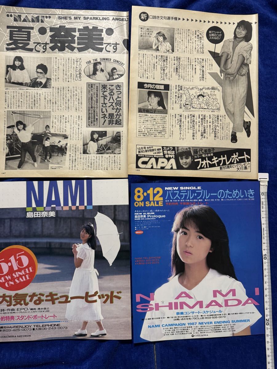 島田奈美(島田奈央子) 記事やCM広告等の切り抜きタップリ 80年代女性