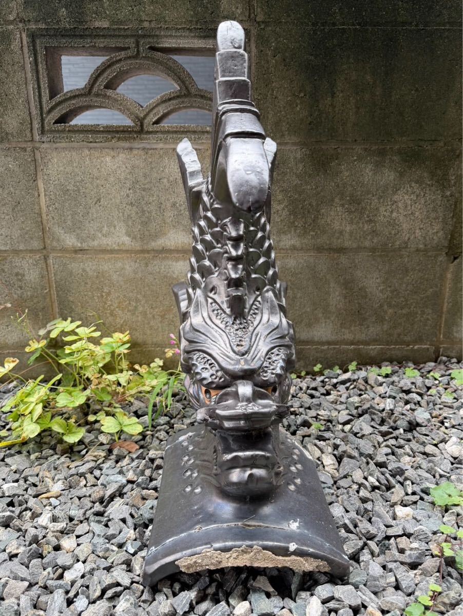 鯱鉾 瓦 高さ約60cm 縁起物 庭飾り ガーデニング 鬼瓦 置物 オブジェ