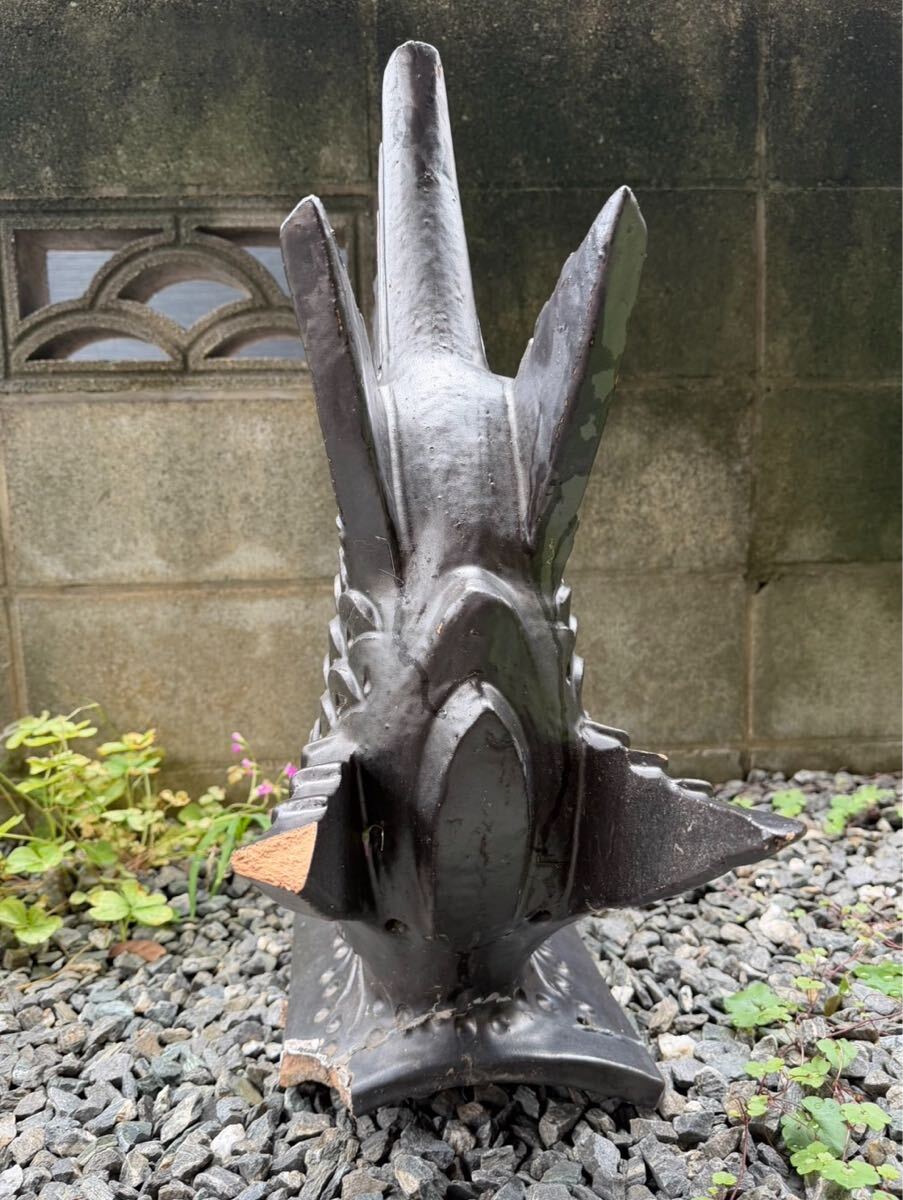 鯱鉾 瓦 高さ約60cm 縁起物 庭飾り ガーデニング 鬼瓦 置物 オブジェ