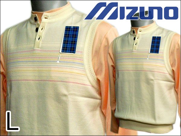[処分]L mizunoTHE OPEN秋冬ミズノメンズベストオフ白毛 mzn