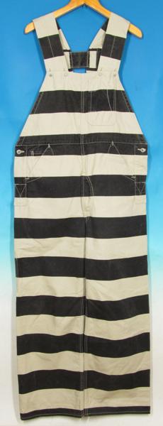 KH2863 神戸ロードランナー 囚人 オーバーオール M 黒白 美品