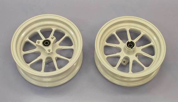 2742 モンキー 10インチ アルミ ワイド ホイール 3.5J 2.75J 白(セット