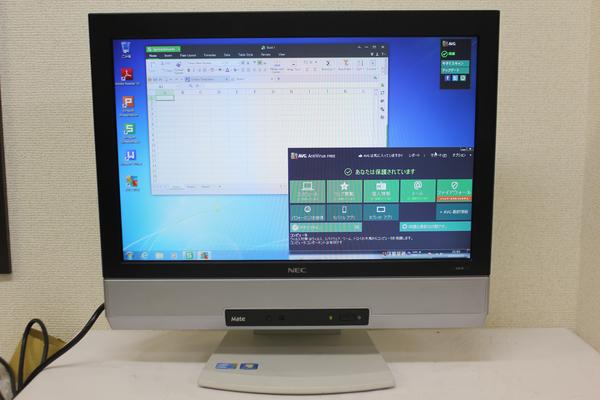 19W型一体型NEC-PC-MK26MG-B/Core i5/4G/Win7-64Bit/office無線(モニタ 