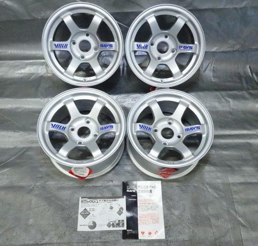 ○RAYS TE37 鍛造 14インチ 7J +0 逆反り シルバー AE86 未使用(社外品