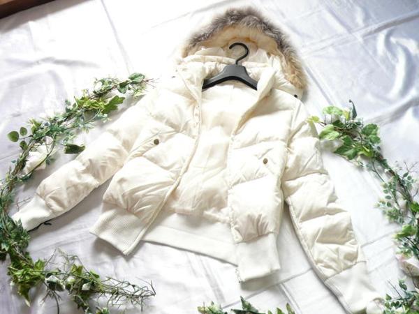 【新品】6106【M】本FOXファー ダウン70：30 上質ジャケット 白