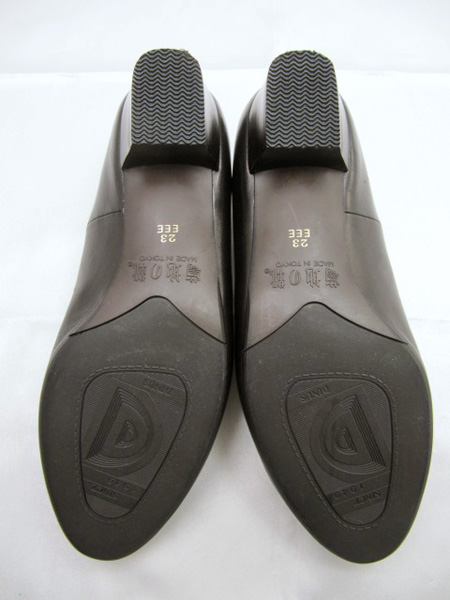 ★菊地の靴 レザーパンプス シューズ★23cmEEE★ブラック★