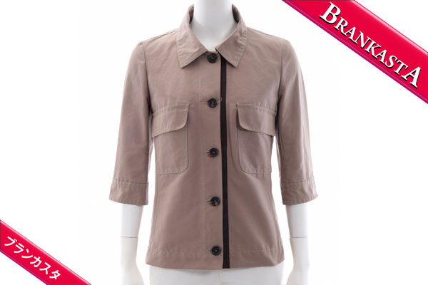 ◆美品◆セリーヌ◆綿 七分袖ステンカラージャケット 34・vh03