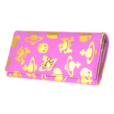 送料無料V.WESTWOOD/長札入財布 2800V LOGOPRINT FUX