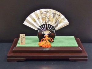 光則 臭く 銀製品 置物 松竹梅 扇「秀秋刻 」扇子