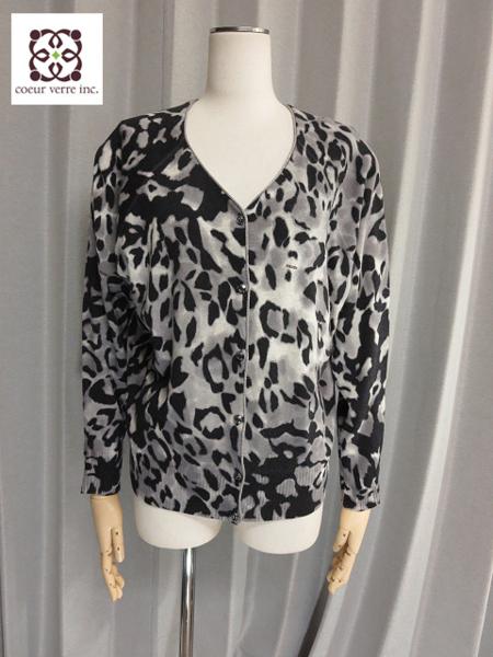 ◎美品 エスカーダ ESCADA レオパード ニットカーディガン/LN757