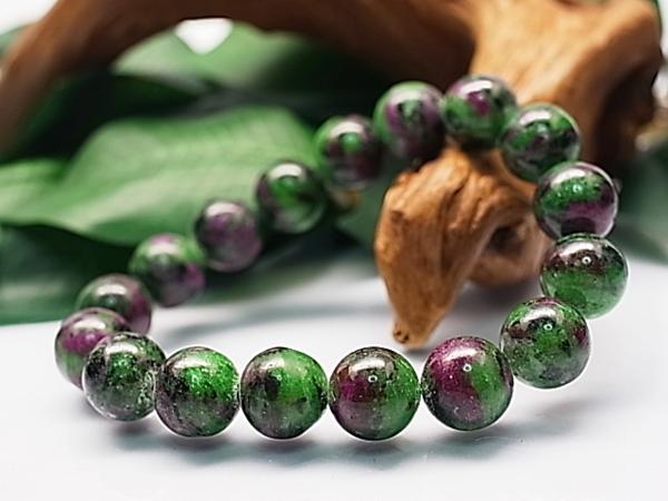◆愛と癒し ルビー イン ゾイサイト ブレス 12.5mm 【980U