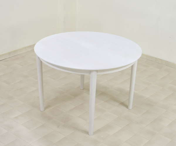105丸ダイニングテーブルウォッシュホワイト色円形北欧白tu6