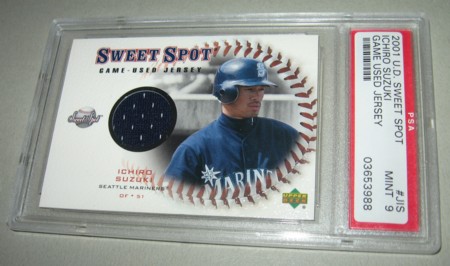 PSA9 MINT イチロールーキージャージ 2001 SWEET SPOT RC JERSEYの入札 