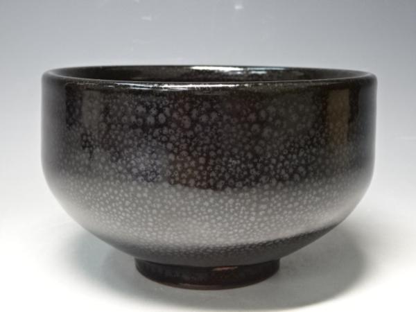 ☆茶道具【新庄東山焼 五代弥瓶窯 油滴天目釉茶碗】共箱入 栞(茶器