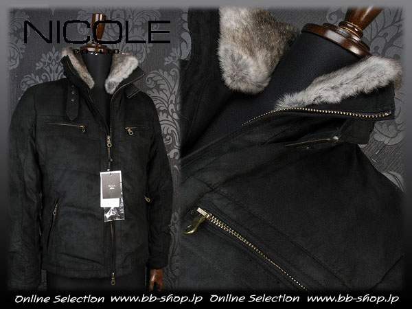 ◆3840◆ニコルセレクション ラビットファーダウンジャケットM黒