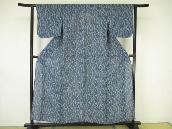 特選！高級着物■夏　小紋　染め　麻　花　逸品