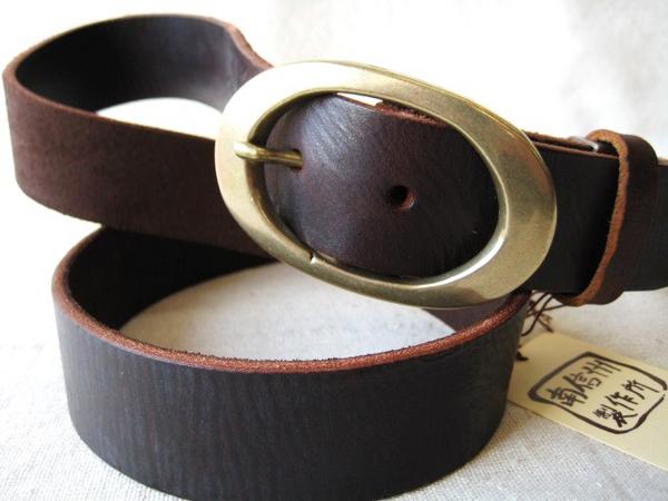 【南信州製作所】日本製レザーベルト/植物性タンニン染め/307DBR